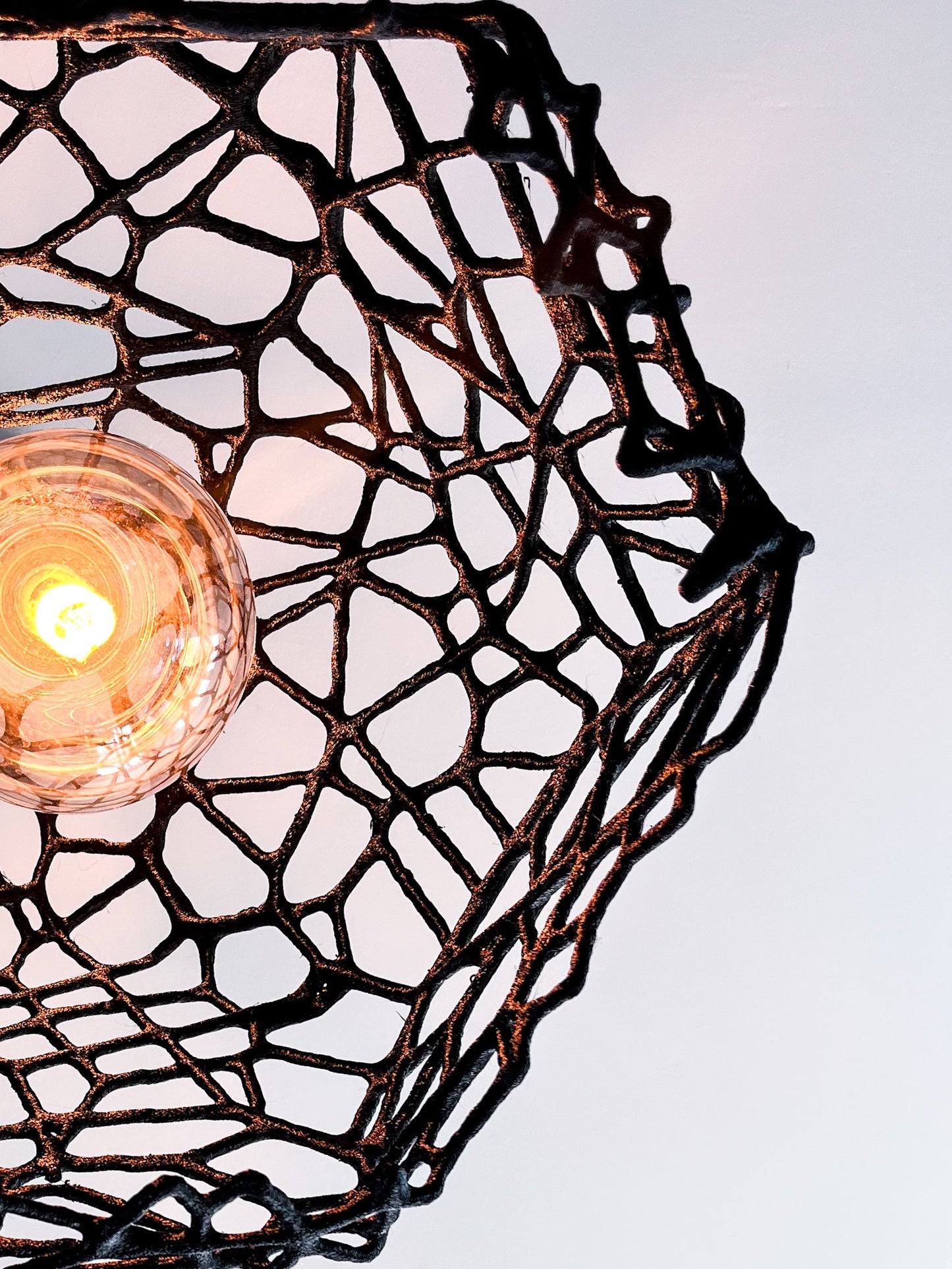 Lampa ażurowa sufitowa czarna LOFT L