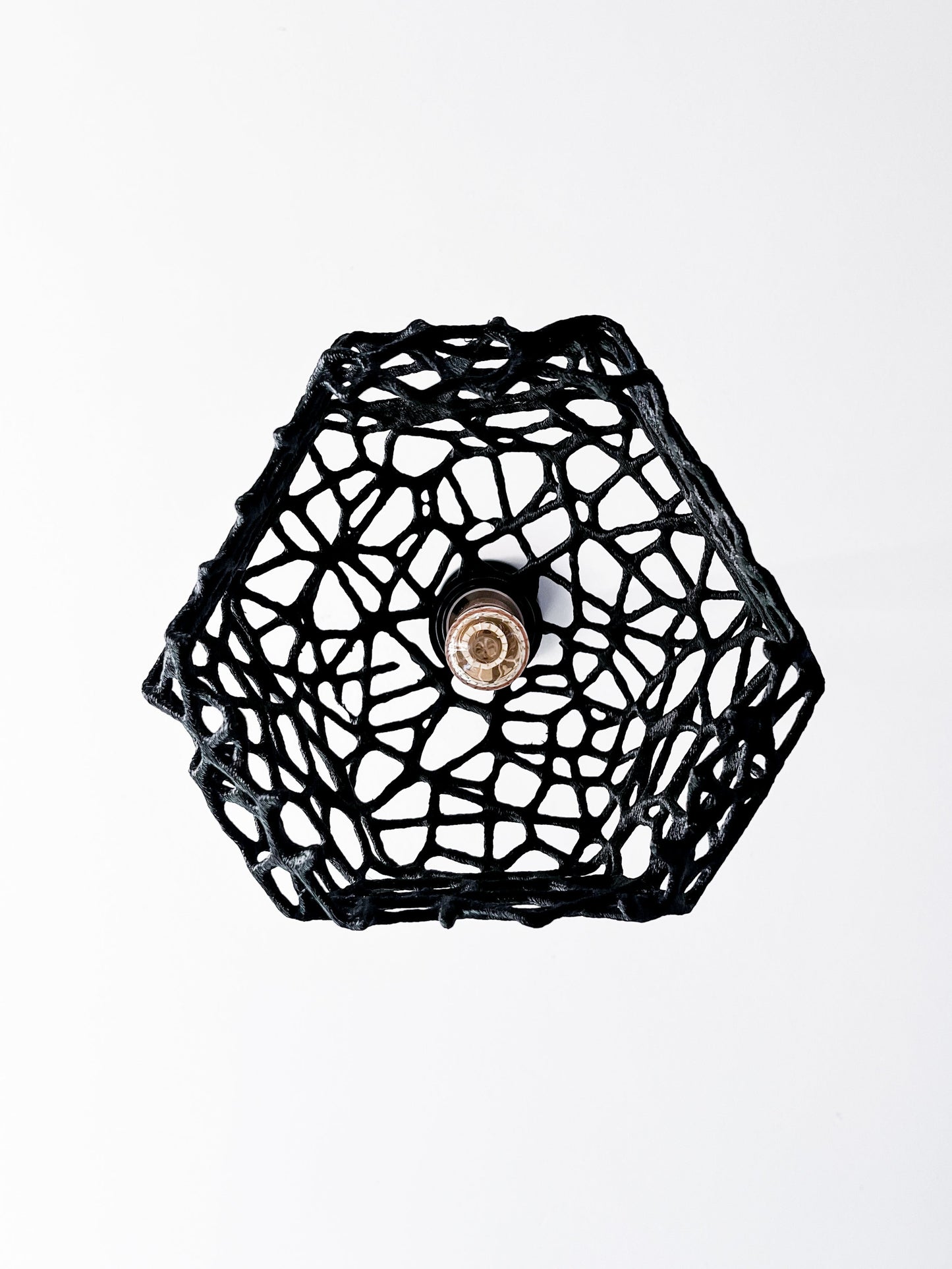 Lampa ażurowa sufitowa czarna LOFT M